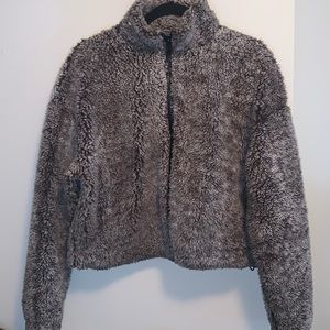 Grey-ish- white Sherpa jacket.